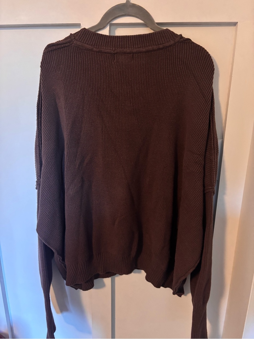 Chic Soul 1X Chocolate Brown Oversized Slouchy Knit Sweater - Picture 4 of 4